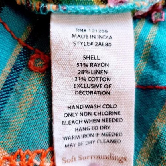 Soft surroundings Manchester Linen blend Shirt szM - Picture 9 of 10